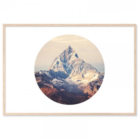 Himalaya Mountains Circle Art Print