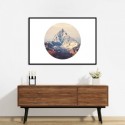 Himalaya Mountains Circle Art Print