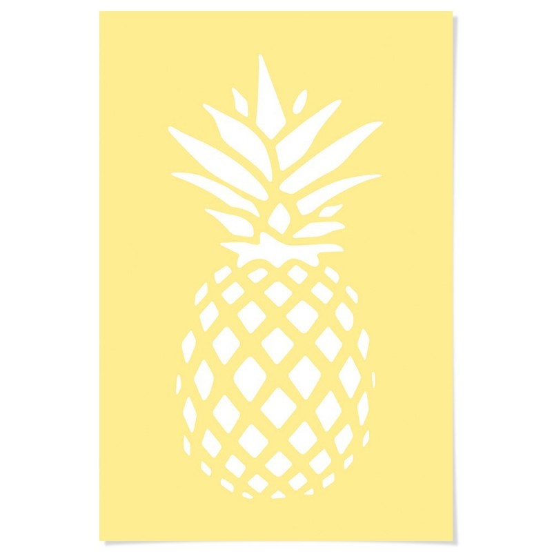 Coastal Pineapple Lemon Art Print