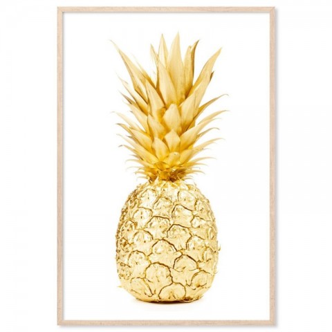 Gold Pineapple Art Print