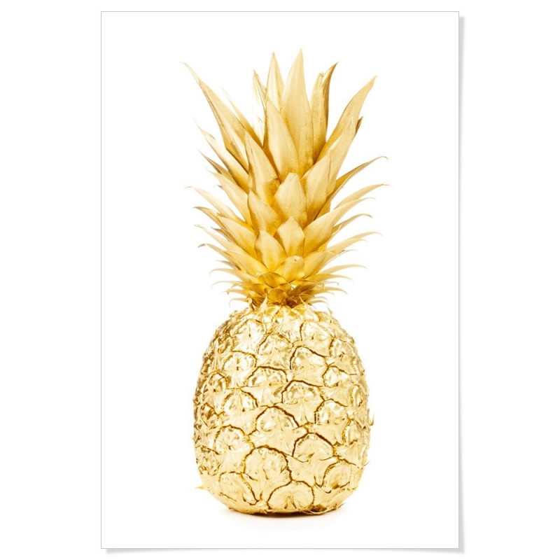 Gold Pineapple Art Print