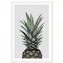 Pineapple Nouveau Grey Art Print