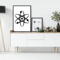 Atom Black Art Print