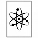 Atom Black Art Print