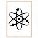 Atom Black Art Print