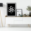 Atom White Art Print