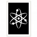 Atom White Art Print