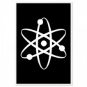 Atom White Art Print