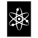 Atom White Art Print