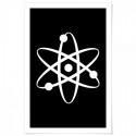 Atom White Art Print