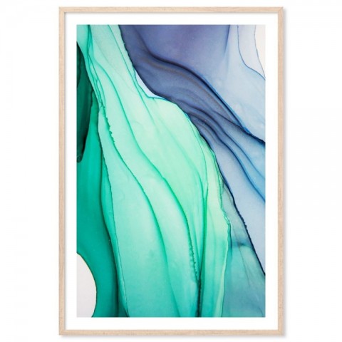 Cascading Green Abstract Art Print