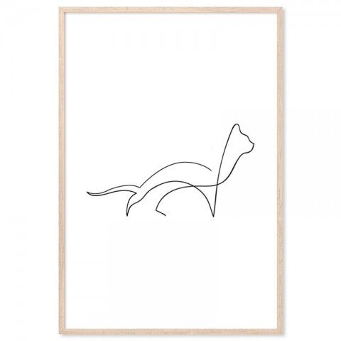 Cat Line Drawing Art Print