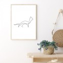 Cat Line Drawing Art Print