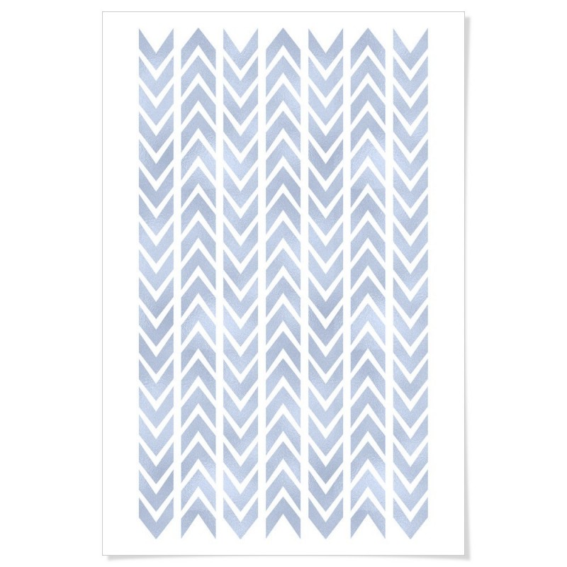 Chevron Powder Blue Art Print