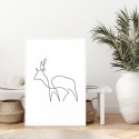 Deer Line Drawing Art Print