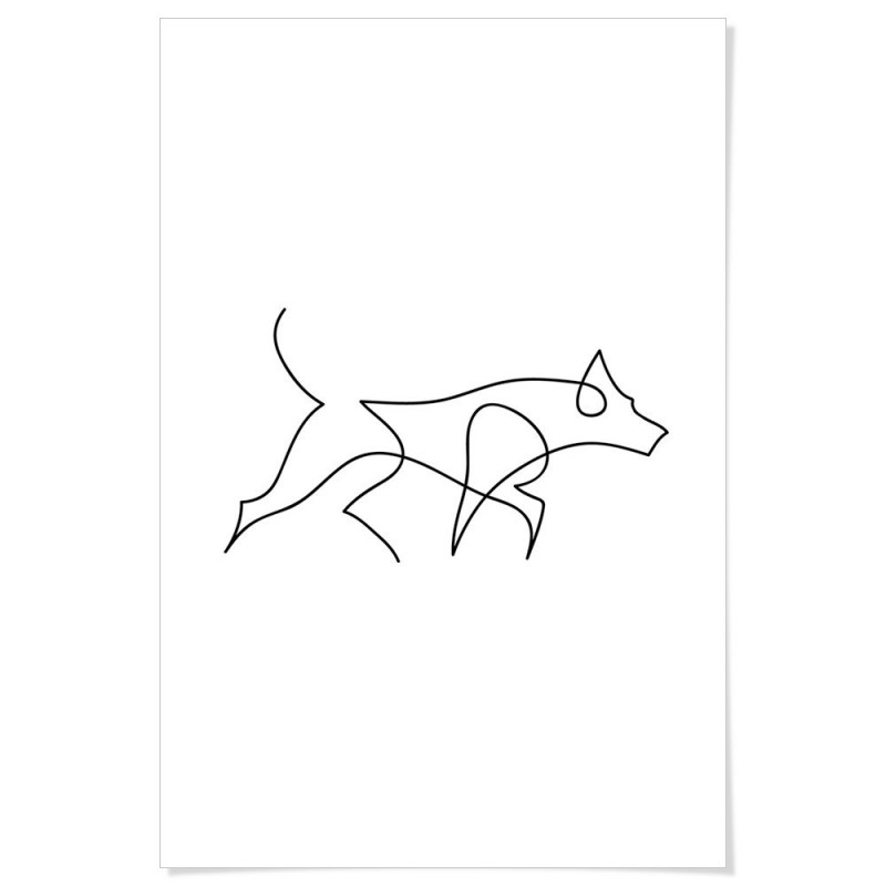 German Shepherd Dog Line Drawing Art Print