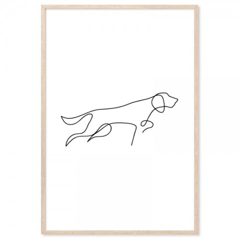 Hound Hunting Dog Line Drawing Art Print