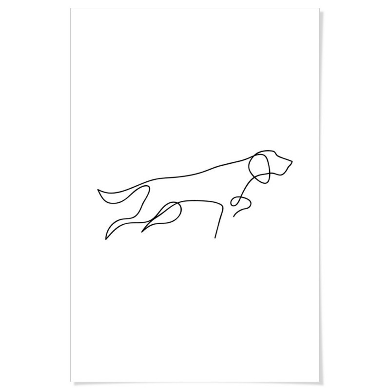 Hound Hunting Dog Line Drawing Art Print