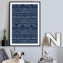 Indigo Blue Denim Abstract Art Print