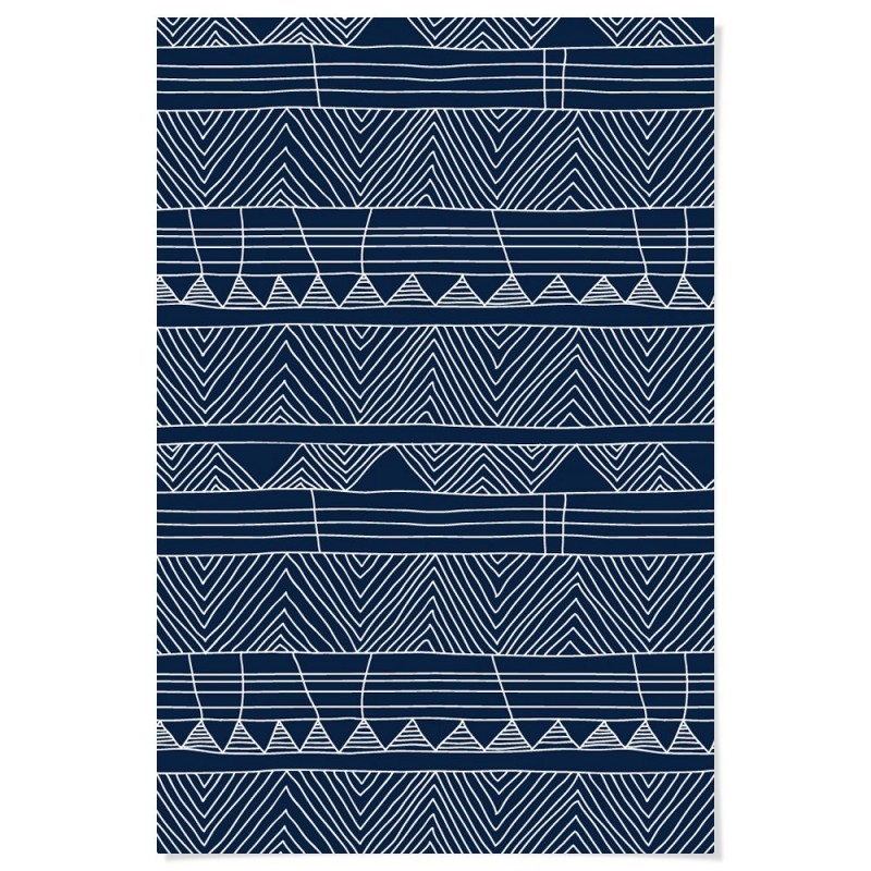 Indigo Blue Denim Abstract Art Print
