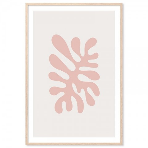 Matisse Inspired Cutout Coral Pink Art Print