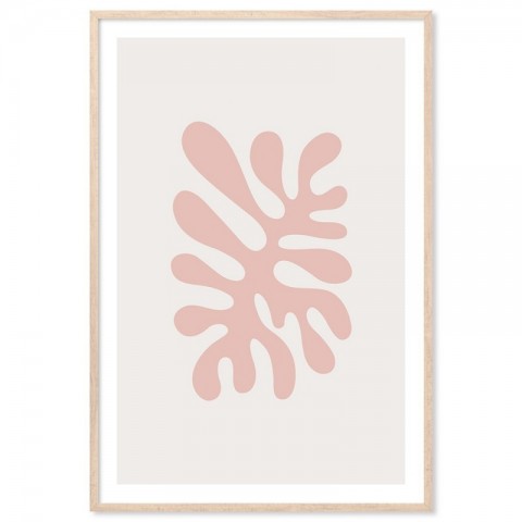 Matisse Inspired Cutout Coral Pink Art Print