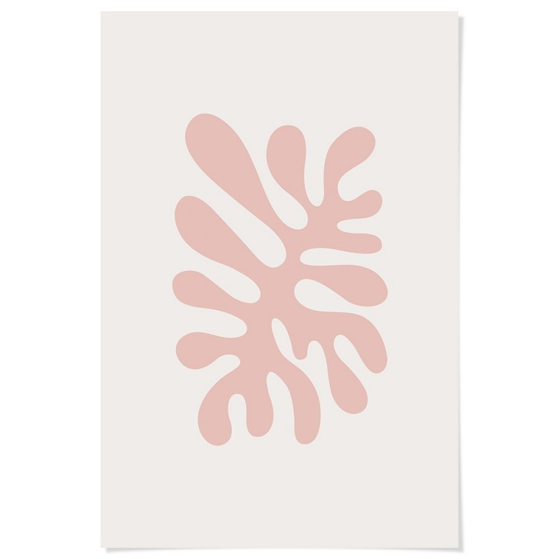 Matisse Inspired Cutout Coral Pink Art Print