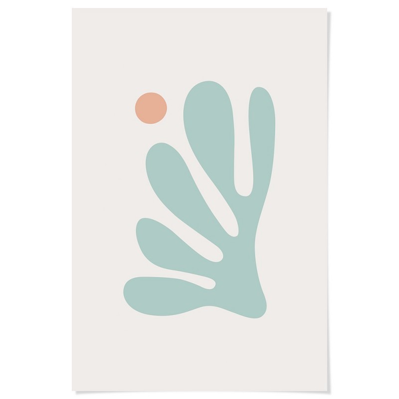 Matisse Inspired Cutout Mint Art Print