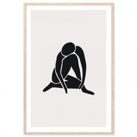 Matisse Inspired Woman Black Art Print