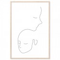 Mother Child Line Drawing Art Print