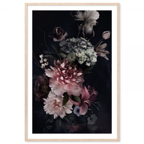 Vintage Flowers Peonies Hydrangea Art Print