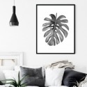 Monstera Monochrome Watercolour Art Print