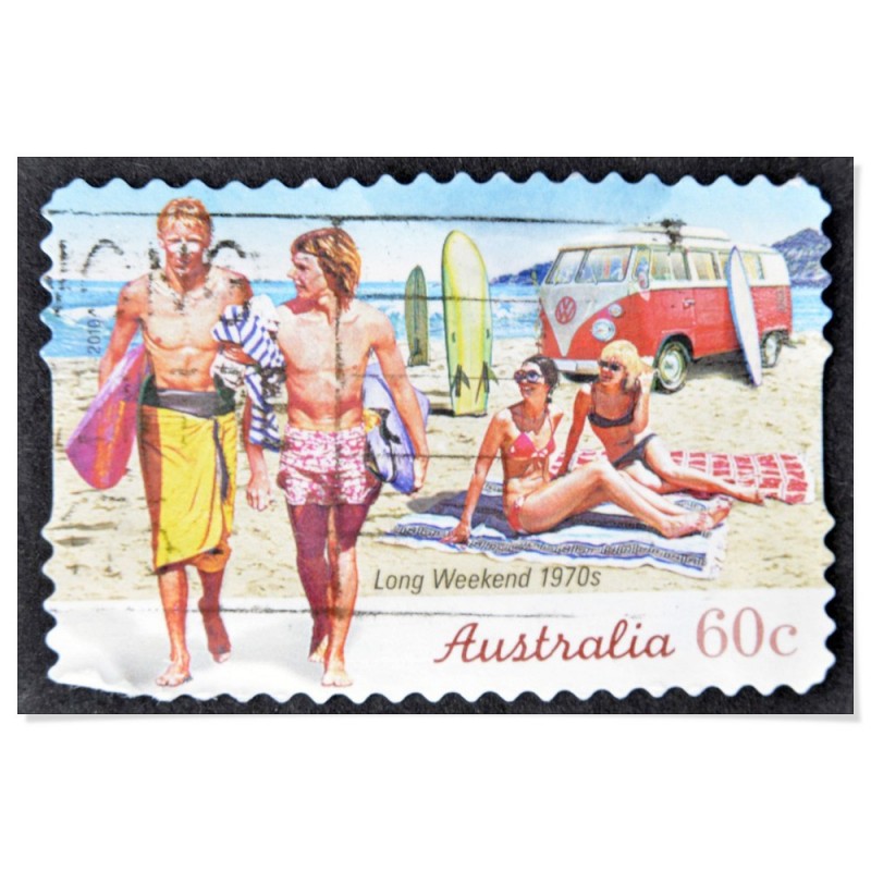 Australian Surf Stamp 1970s Art Print