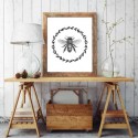 French Provincial Bee Monochrome Art Print