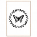 French Provincial Butterfly Monochrome Art Print
