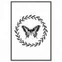 French Provincial Butterfly Monochrome Art Print