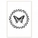 French Provincial Butterfly Monochrome Art Print