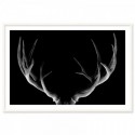 Deer Antlers Midnight Art Print