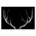 Deer Antlers Midnight Art Print