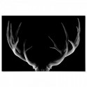 Deer Antlers Midnight Art Print