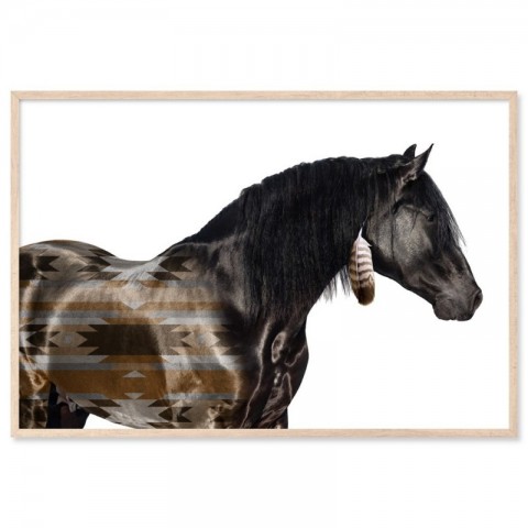 Horse American Indian Pattern Art Print