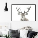 Winter Deer Landscape Art Print