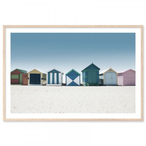 Brighton Beach Bathing Boxes Art Print