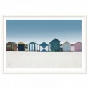 Brighton Beach Bathing Boxes Art Print