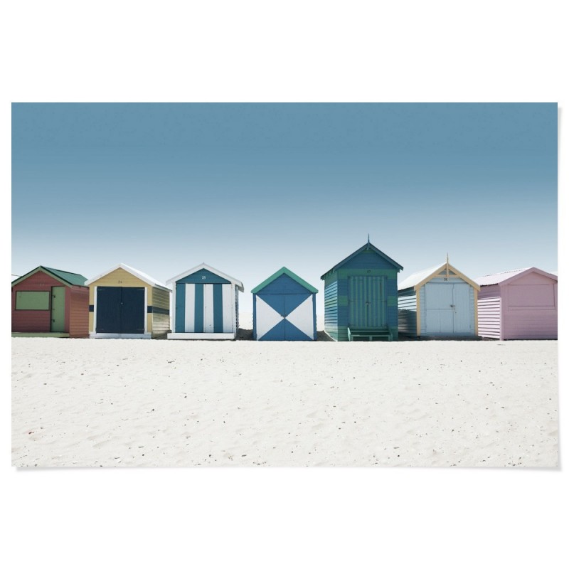 Brighton Beach Bathing Boxes Art Print