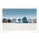 Brighton Beach Bathing Boxes Art Print