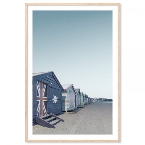 Brighton Beach Bathing Boxes Melbourne Art Print