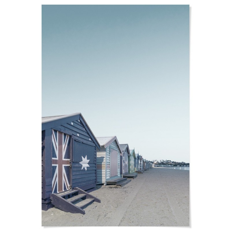 Brighton Beach Bathing Boxes Melbourne Art Print