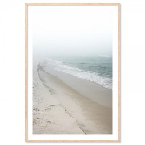 Misty Morning Beach Art Print