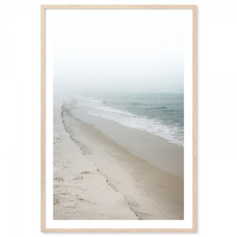 Misty Morning Beach Art Print